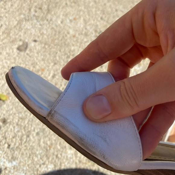 14th & Union White sandal wedge heels with strap size 8 - Picture 8 of 10